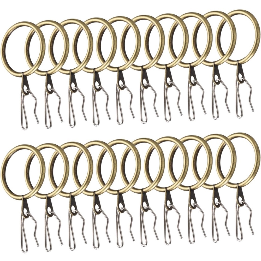 Gold Curtain Rings with Clips